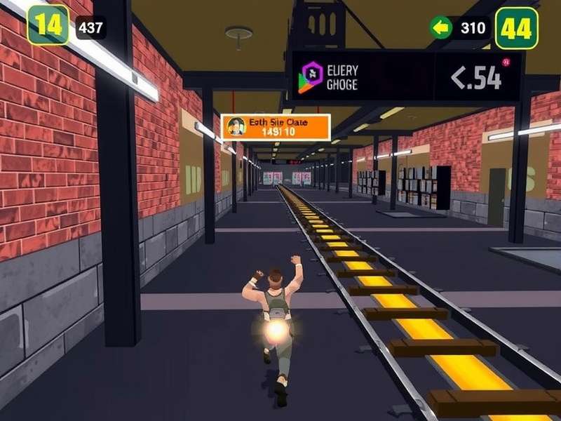 Delhi Subway Surge gameplay screenshot showing a character running through a Delhi Metro station